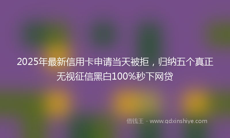 2025年最新信用卡申请当天被拒，归纳五个真正无视征信黑白100%秒下网贷