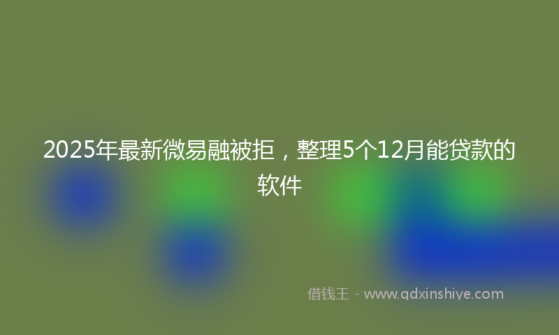 2025年最新微易融被拒，整理5个12月能贷款的软件