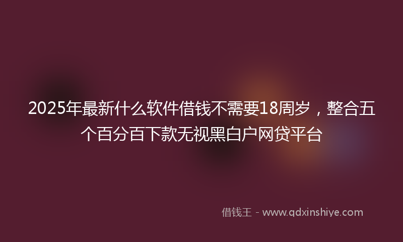 2025年最新什么软件借钱不需要18周岁，整合五个百分百下款无视黑白户网贷平台