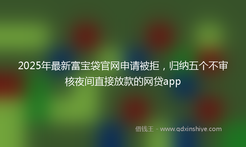 2025年最新富宝袋官网申请被拒，归纳五个不审核夜间直接放款的网贷app