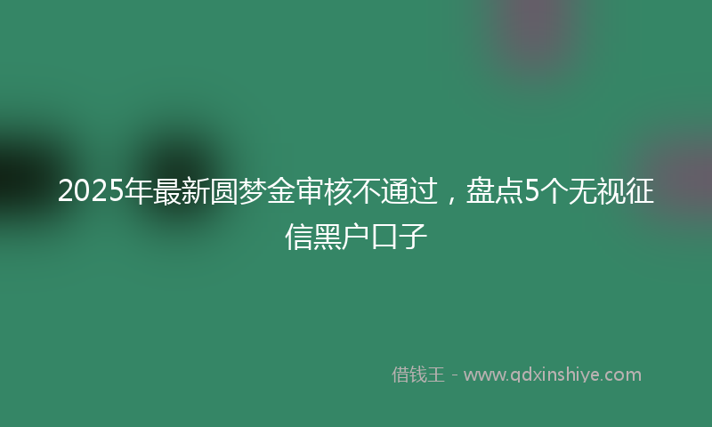 2025年最新圆梦金审核不通过，盘点5个无视征信黑户口子