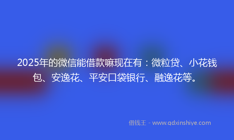 2025年的微信能借款嘛现在有：微粒贷、小花钱包、安逸花、平安口袋银行、融逸花等。