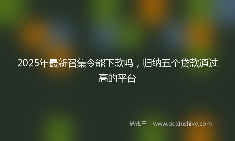 2025年最新召集令能下款吗，归纳五个贷款通过高的平台
