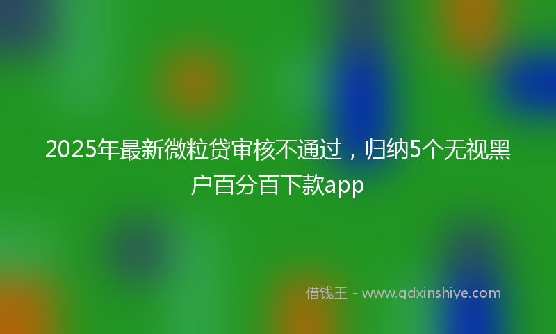 2025年最新微粒贷审核不通过，归纳5个无视黑户百分百下款app