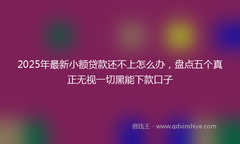 2025年最新小额贷款还不上怎么办，盘点五个真正无视一切黑能下款口子