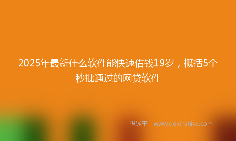 2025年最新什么软件能快速借钱19岁，概括5个秒批通过的网贷软件