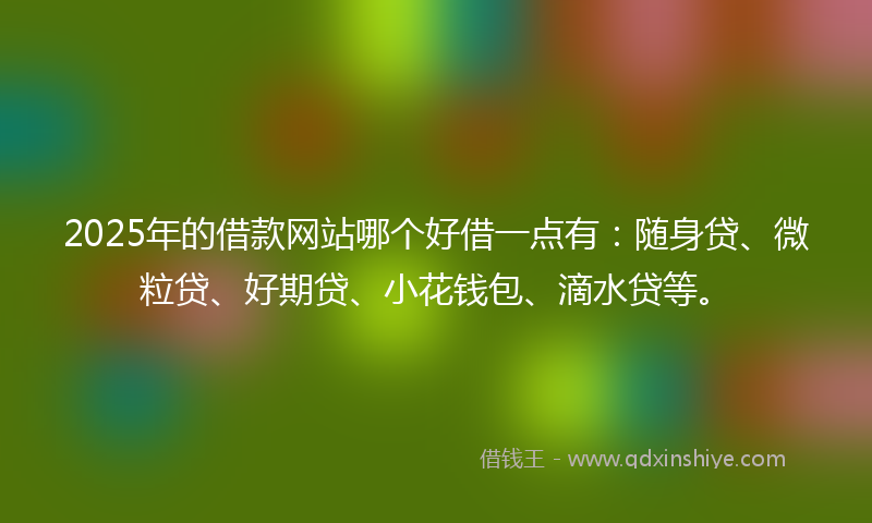 2025年的借款网站哪个好借一点有：随身贷、微粒贷、好期贷、小花钱包、滴水贷等。