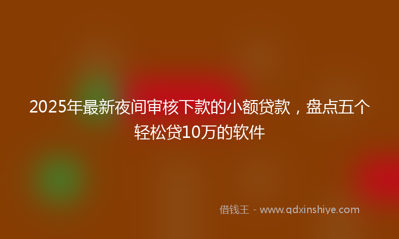 2025年最新夜间审核下款的小额贷款，盘点五个轻松贷10万的软件