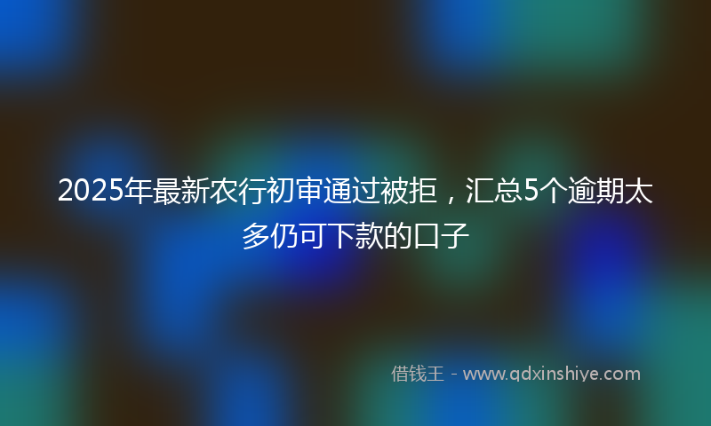 2025年最新农行初审通过被拒，汇总5个逾期太多仍可下款的口子