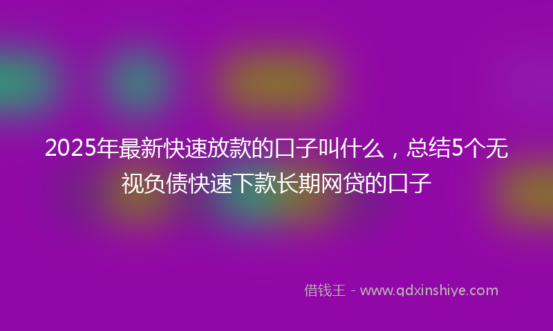 2025年最新快速放款的口子叫什么，总结5个无视负债快速下款长期网贷的口子
