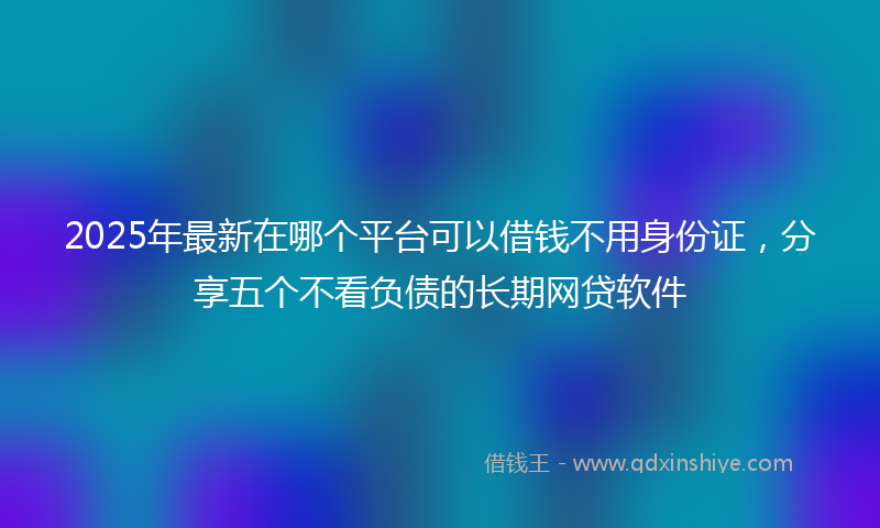 2025年最新在哪个平台可以借钱不用身份证，分享五个不看负债的长期网贷软件