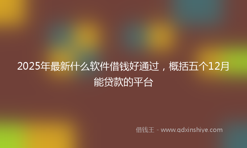 2025年最新什么软件借钱好通过，概括五个12月能贷款的平台