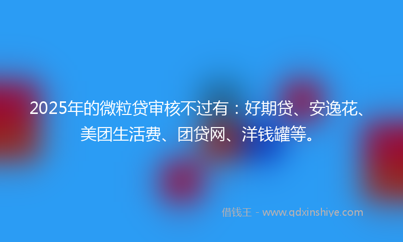 2025年的微粒贷审核不过有：好期贷、安逸花、美团生活费、团贷网、洋钱罐等。