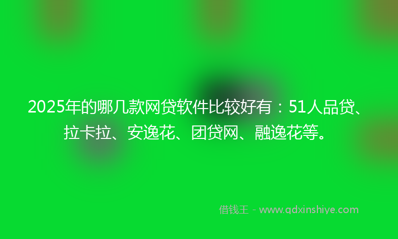 2025年的哪几款网贷软件比较好有：51人品贷、拉卡拉、安逸花、团贷网、融逸花等。