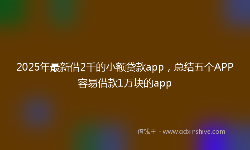 2025年最新借2千的小额贷款app，总结五个APP容易借款1万块的app
