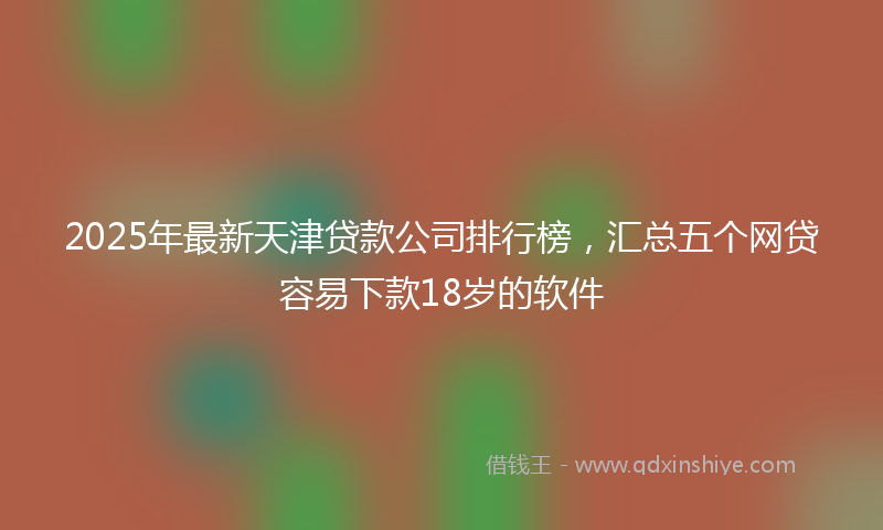 2025年最新天津贷款公司排行榜，汇总五个网贷容易下款18岁的软件