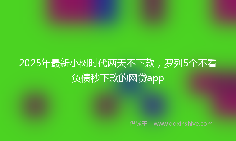2025年最新小树时代两天不下款，罗列5个不看负债秒下款的网贷app