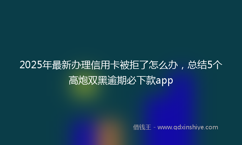 2025年最新办理信用卡被拒了怎么办，总结5个高炮双黑逾期必下款app