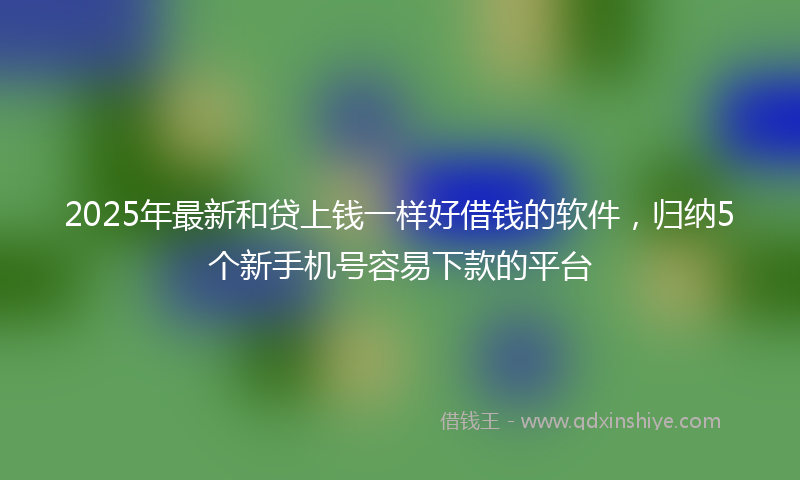 2025年最新和贷上钱一样好借钱的软件，归纳5个新手机号容易下款的平台