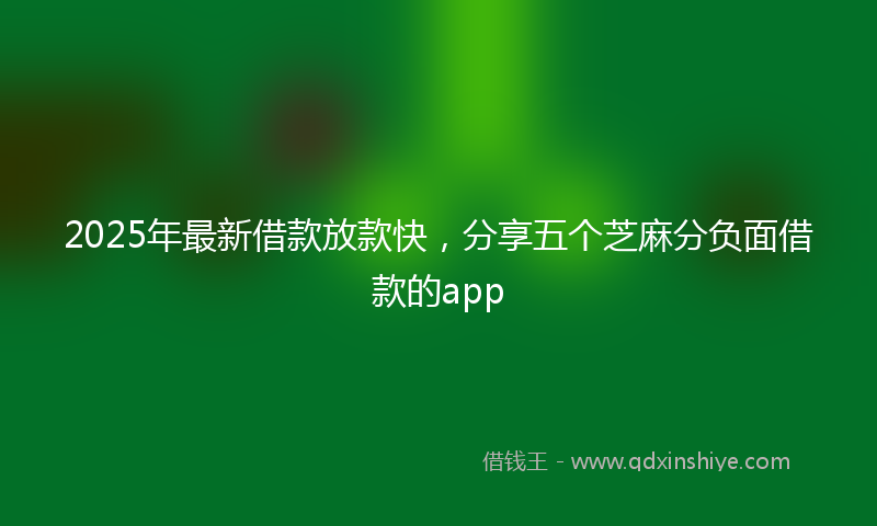 2025年最新借款放款快，分享五个芝麻分负面借款的app