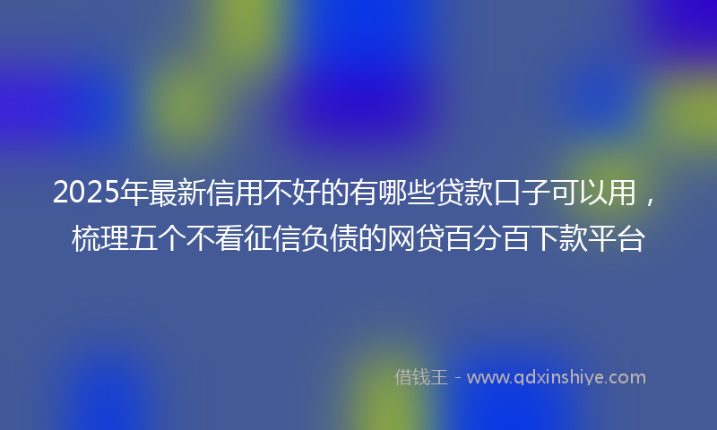 2025年最新信用不好的有哪些贷款口子可以用，梳理五个不看征信负债的网贷百分百下款平台