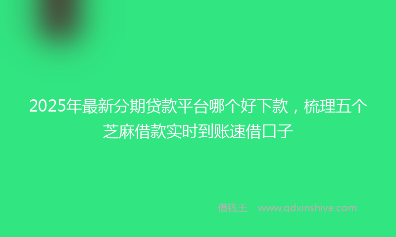2025年最新分期贷款平台哪个好下款，梳理五个芝麻借款实时到账速借口子