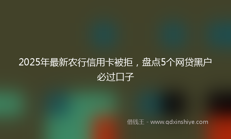 2025年最新农行信用卡被拒，盘点5个网贷黑户必过口子