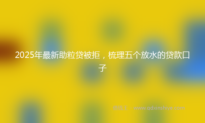 2025年最新助粒贷被拒，梳理五个放水的贷款口子