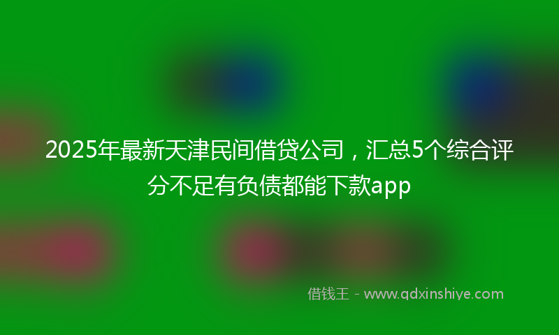2025年最新天津民间借贷公司，汇总5个综合评分不足有负债都能下款app