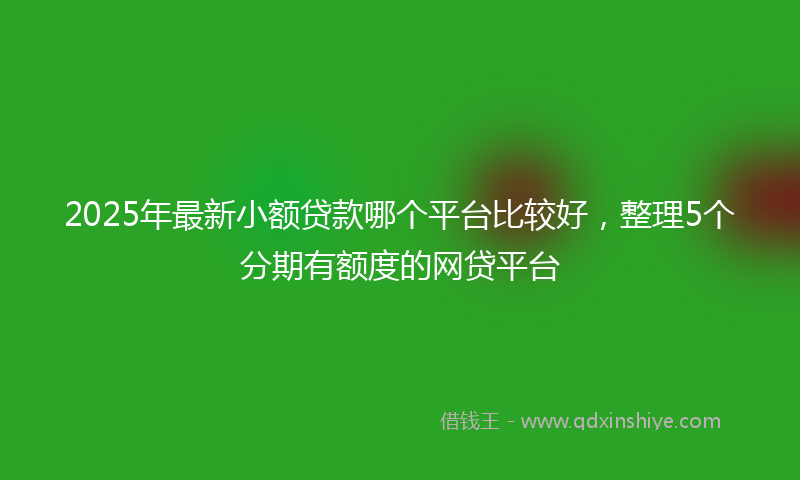 2025年最新小额贷款哪个平台比较好，整理5个分期有额度的网贷平台