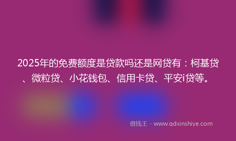 2025年的免费额度是贷款吗还是网贷有：柯基贷、微粒贷、小花钱包、信用卡贷、平安i贷等。