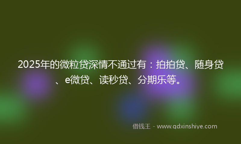 2025年的微粒贷深情不通过有：拍拍贷、随身贷、e微贷、读秒贷、分期乐等。