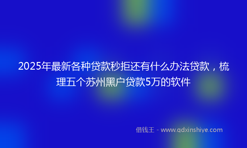 2025年最新各种贷款秒拒还有什么办法贷款，梳理五个苏州黑户贷款5万的软件