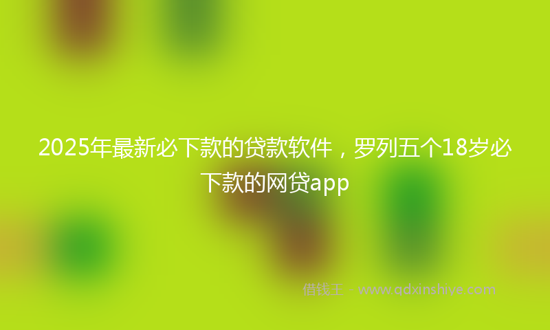 2025年最新必下款的贷款软件，罗列五个18岁必下款的网贷app