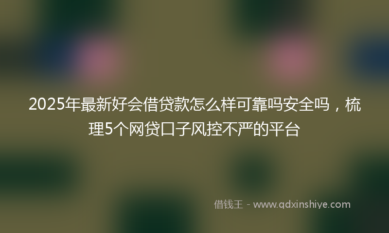 2025年最新好会借贷款怎么样可靠吗安全吗，梳理5个网贷口子风控不严的平台