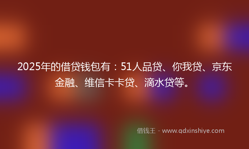 2025年的借贷钱包有：51人品贷、你我贷、京东金融、维信卡卡贷、滴水贷等。