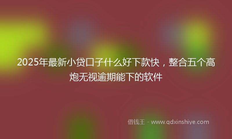 2025年最新小贷口子什么好下款快，整合五个高炮无视逾期能下的软件