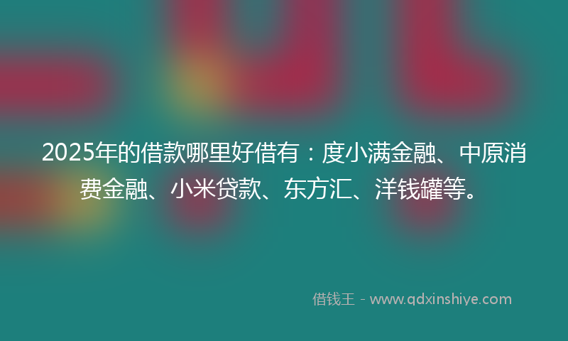 2025年的借款哪里好借有：度小满金融、中原消费金融、小米贷款、东方汇、洋钱罐等。