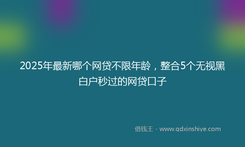 2025年最新哪个网贷不限年龄，整合5个无视黑白户秒过的网贷口子
