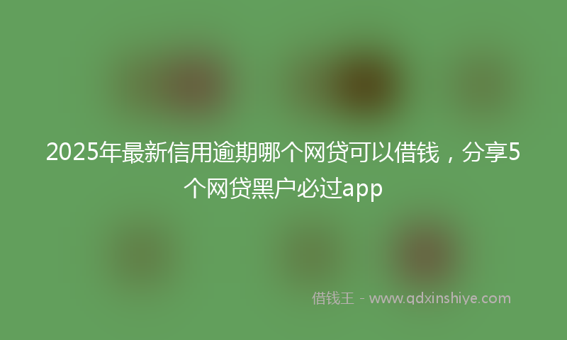 2025年最新信用逾期哪个网贷可以借钱，分享5个网贷黑户必过app