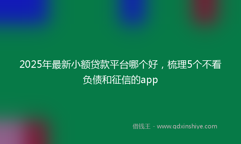 2025年最新小额贷款平台哪个好，梳理5个不看负债和征信的app