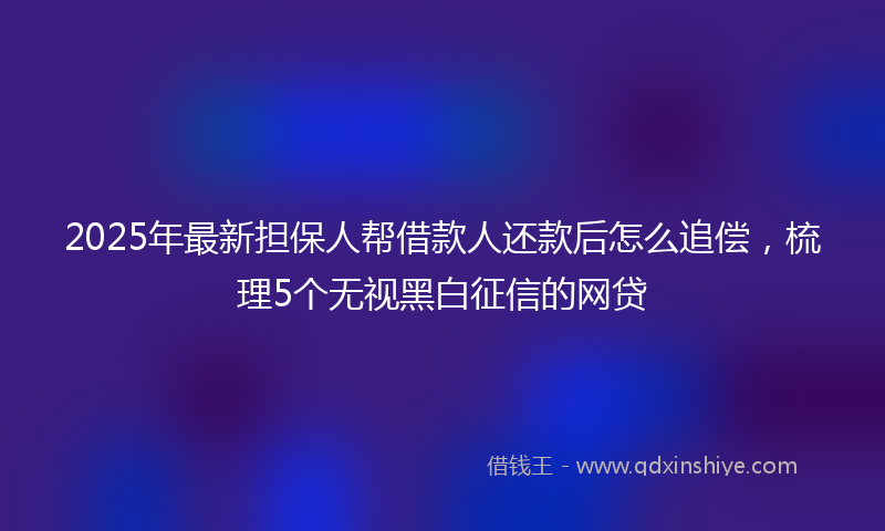 2025年最新担保人帮借款人还款后怎么追偿，梳理5个无视黑白征信的网贷