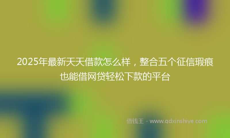 2025年最新天天借款怎么样，整合五个征信瑕疵也能借网贷轻松下款的平台