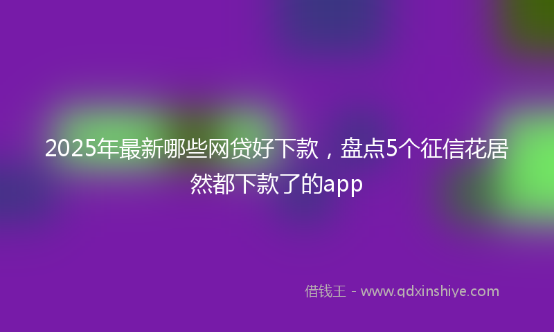 2025年最新哪些网贷好下款，盘点5个征信花居然都下款了的app