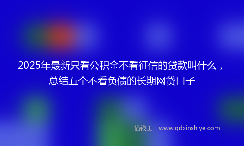 2025年最新只看公积金不看征信的贷款叫什么，总结五个不看负债的长期网贷口子