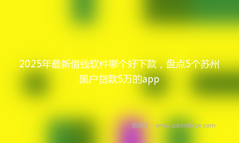 2025年最新借钱软件哪个好下款，盘点5个苏州黑户贷款5万的app