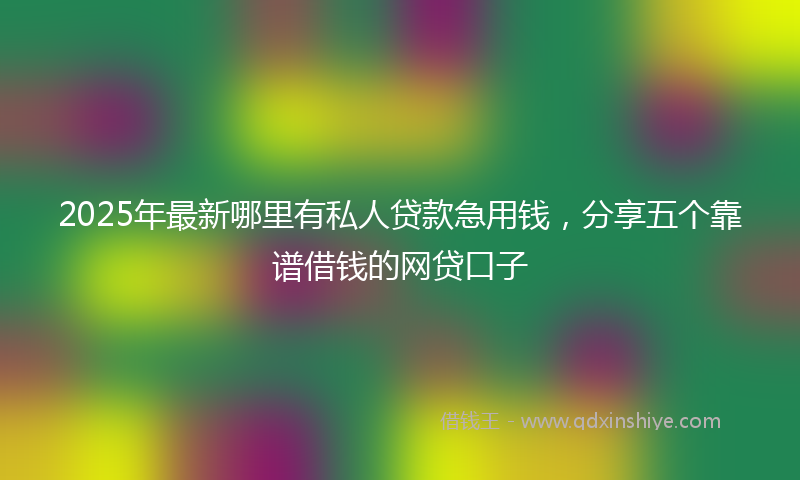 2025年最新哪里有私人贷款急用钱，分享五个靠谱借钱的网贷口子