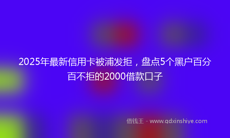 2025年最新信用卡被浦发拒，盘点5个黑户百分百不拒的2000借款口子