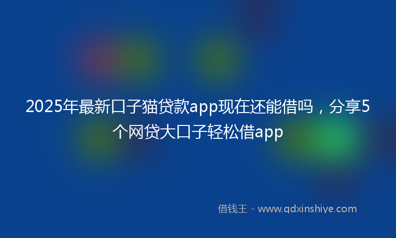 2025年最新口子猫贷款app现在还能借吗，分享5个网贷大口子轻松借app