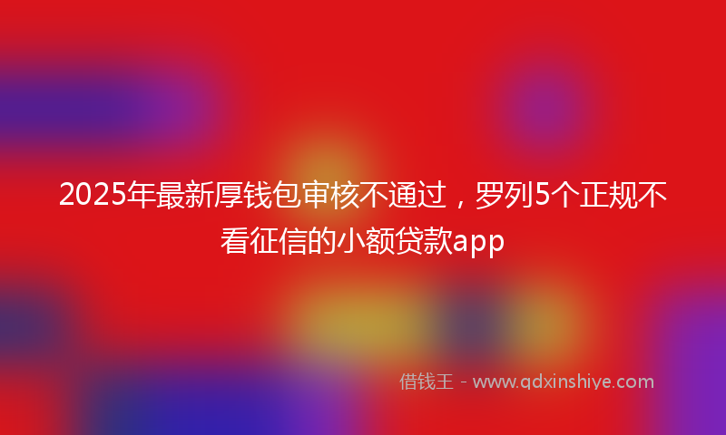 2025年最新厚钱包审核不通过，罗列5个正规不看征信的小额贷款app